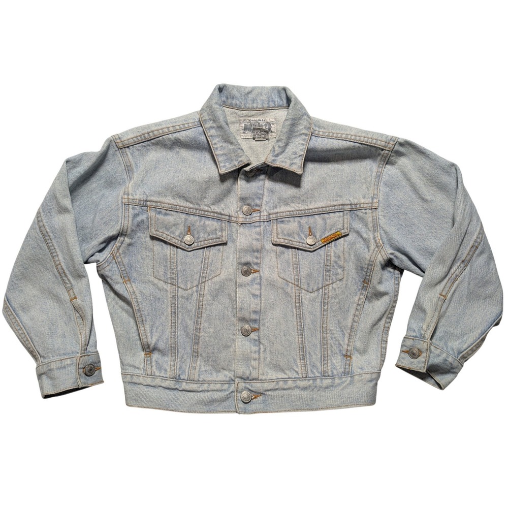 VTG Jordache Light Wash Denim Trucker Jacket Women Medium Boxy